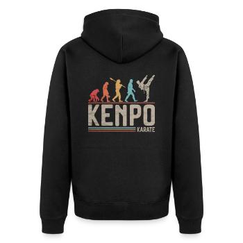 Kenpo Karate Evolution Kampfkünste Evolution - Unisex Premium Bio Zip Hoodie - Schwarz - Hinten - Nico (187cm)