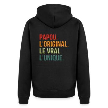 Papou L'original Le Vrai L'unique - Veste à capuche bio Premium Unisexe - noir - Dos - Nico (187cm)