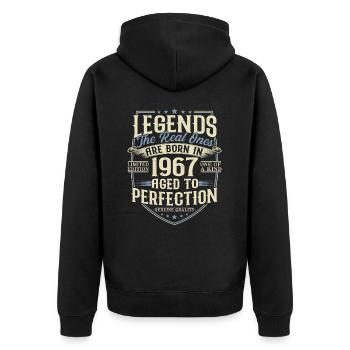 Né en 1967 Legends Cadeau d’anniversaire - Veste à capuche bio Premium Unisexe - noir - Dos - Nico (187cm)
