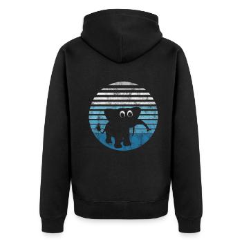 Eléphant éléphant pour enfants - Veste à capuche bio Premium Unisexe - noir - Dos - Nico (187cm)