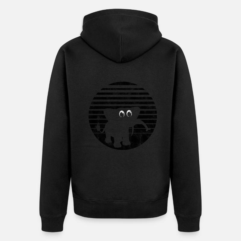 Eléphant éléphant pour enfants - Veste à capuche bio Premium Unisexe - noir