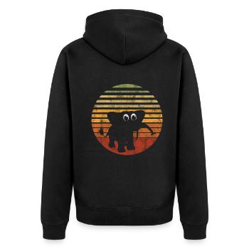 Éléphant Éléphant pour enfants - Veste à capuche bio Premium Unisexe - noir - Dos - Nico (187cm)