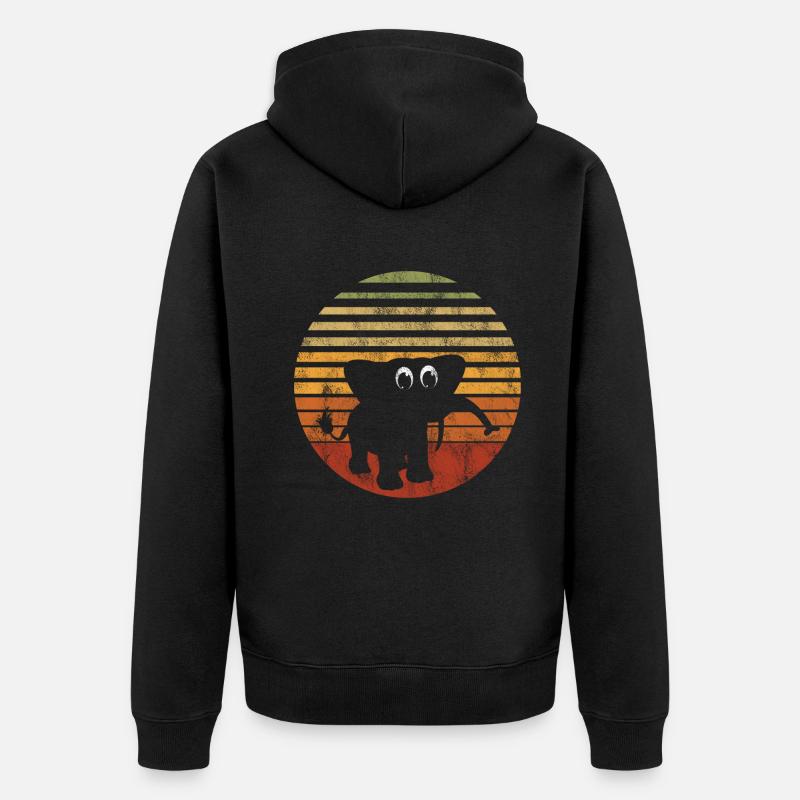 Éléphant Éléphant pour enfants - Veste à capuche bio Premium Unisexe - noir