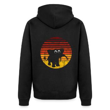 Eléphant éléphant pour enfants - Veste à capuche bio Premium Unisexe - noir - Dos - Nico (187cm)