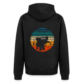 Elefanten Elefant für Kinder - Unisex Premium Bio Zip Hoodie - Schwarz - Hinten - Nico (187cm)