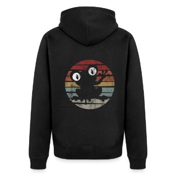 Frosch Frösche Geschenk für Kinder Lustig Witzig - Unisex Premium Bio Zip Hoodie - Schwarz - Hinten - Nico (187cm)