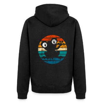 Frosch Frösche Geschenk für Kinder Lustig Witzig - Unisex Premium Bio Zip Hoodie - Schwarz - Hinten - Nico (187cm)