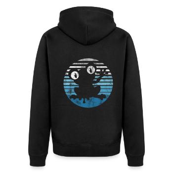 Frosch Frösche Geschenk für Kinder Lustig Witzig - Unisex Premium Bio Zip Hoodie - Schwarz - Hinten - Nico (187cm)
