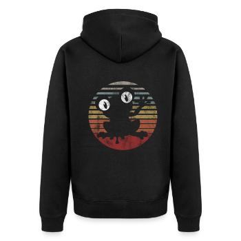 Frosch Frösche Geschenk für Kinder Lustig Witzig - Unisex Premium Bio Zip Hoodie - Schwarz - Hinten - Nico (187cm)