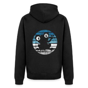 Frog Frogs Gift for Kids Funny Funny - Unisex Premium Organic Zip Hoodie - black - Back - Nico (187cm)