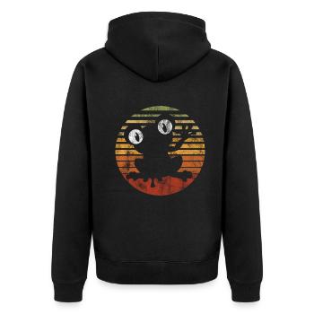 Frosch Frösche Geschenk für Kinder Lustig Witzig - Unisex Premium Bio Zip Hoodie - Schwarz - Hinten - Nico (187cm)