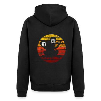 Frosch Frösche Geschenk für Kinder Lustig Witzig - Unisex Premium Bio Zip Hoodie - Schwarz - Hinten - Nico (187cm)