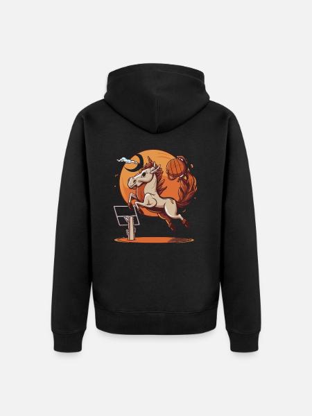 Hoops on Hooves - Unisex Premium Organic Zip Hoodie - black