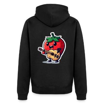 Rockin Out - Unisex Premium Organic Zip Hoodie - black - Back - Nico (187cm)