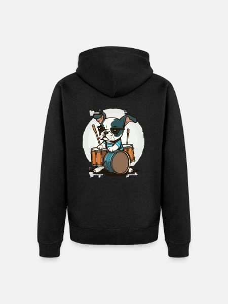 Dog Beats - Unisex Premium Organic Zip Hoodie - black