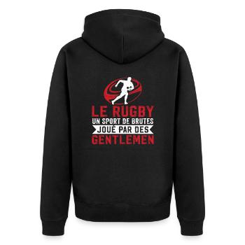 le rugby un sport de brutes joué par des gentlemen - Veste à capuche bio Premium Unisexe - noir - Dos - Nico (187cm)