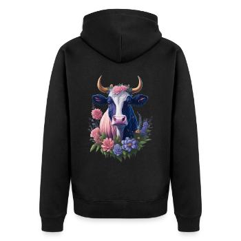 Vache - Veste à capuche bio Premium Unisexe - noir - Dos - Nico (187cm)