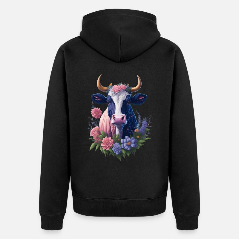 Vache - Veste à capuche bio Premium Unisexe - noir