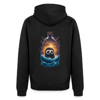 Bouteille de paresseux - Veste à capuche bio Premium Unisexe - noir - Dos - Nico (187cm)