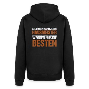 Tout le monde peut étudier - Édition Gardien - Veste à capuche bio Premium Unisexe - noir - Dos - Nico (187cm)