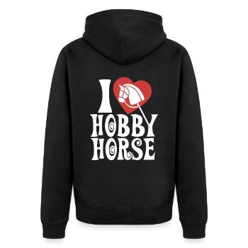 J’aime hobby cheval - Coeur - Hobby - Veste à capuche bio Premium Unisexe - noir - Dos - Nico (187cm)