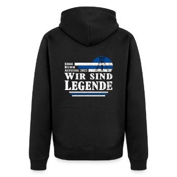 Schalke Fußball Aufstieg 2022 - Unisex Premium Bio Zip Hoodie - Schwarz - Hinten - Nico (187cm)
