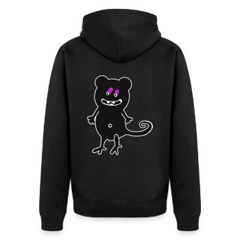 Frech fröhlich Monster Halloween Fantasy Kinder - Unisex Premium Bio Zip Hoodie - Schwarz - Hinten - Nico (187cm)