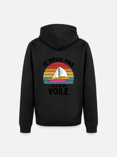 Je Peux Pas J'ai Voile - Veste à capuche bio Premium Unisexe - noir