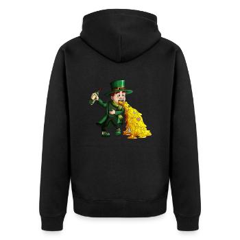 Drôle de lutin buveur pour la Saint-Patrick - Veste à capuche bio Premium Unisexe - noir - Dos - Nico (187cm)