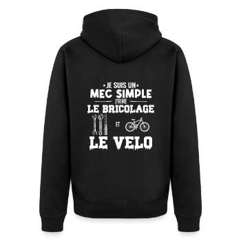 bricolage clé molette et velo mec simple - Veste à capuche bio Premium Unisexe - noir - Dos - Nico (187cm)