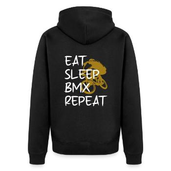 Bmx Kid Good Gift boy | eat sleep bmx repeat - Veste à capuche bio Premium Unisexe - noir - Dos - Nico (187cm)