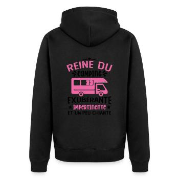 La Reine Du Camping Campeuse Cadeau Campeur Femme - Veste à capuche bio Premium Unisexe - noir - Dos - Nico (187cm)