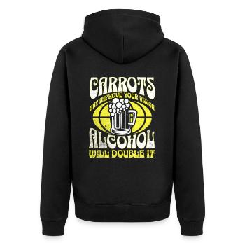 Les carottes peuvent améliorer la vision L’alcool va doubler - Veste à capuche bio Premium Unisexe - noir - Dos - Nico (187cm)