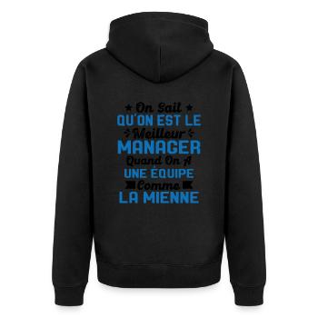 Meilleur Chef a une équipe comme la mienne - Veste à capuche bio Premium Unisexe - noir - Dos - Nico (187cm)