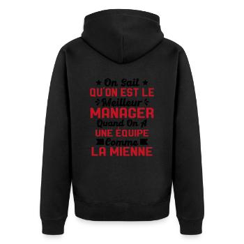 Meilleur Chef a une équipe comme la mienne - Veste à capuche bio Premium Unisexe - noir - Dos - Nico (187cm)