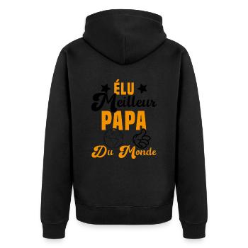 Élu Meilleur Papa Du Monde Fête Des Pères - Veste à capuche bio Premium Unisexe - noir - Dos - Nico (187cm)