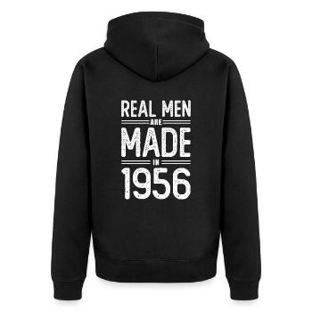 Anniversaire De vrais hommes sont nés en 1956 - Veste à capuche bio Premium Unisexe - noir - Dos - Nico (187cm)