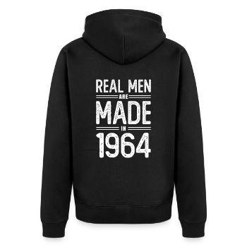 Anniversaire De vrais hommes sont nés en 1964 - Veste à capuche bio Premium Unisexe - noir - Dos - Nico (187cm)
