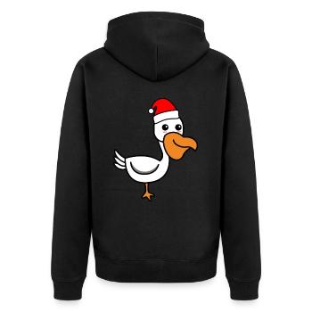 Pelikan Comic Noël Noël - Veste à capuche bio Premium Unisexe - noir - Dos - Nico (187cm)
