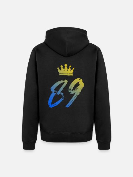 89 Number crown - Unisex Premium Organic Zip Hoodie - black