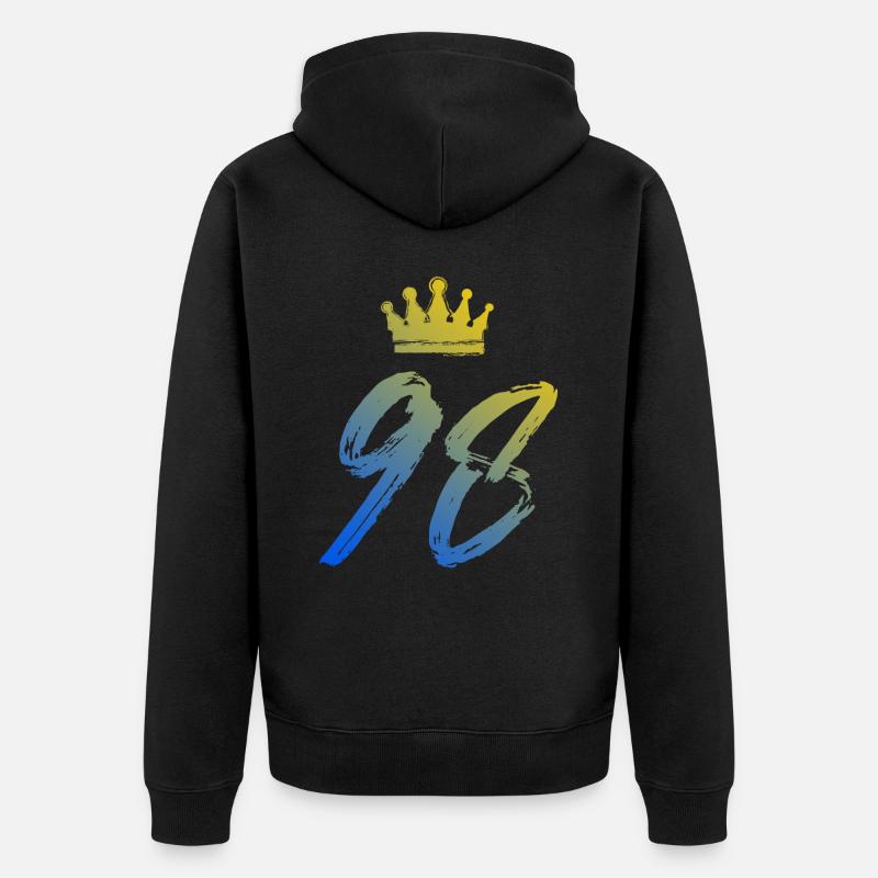 98 Couronne numérique - Veste à capuche bio Premium Unisexe - noir