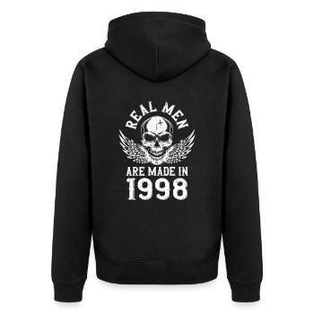 Anniversaire 1998 De vrais hommes naissent en 1998 - Veste à capuche bio Premium Unisexe - noir - Dos - Nico (187cm)