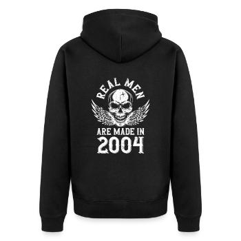 Geburtstag 2004 Echte Männer sind 2004 geboren - Unisex Premium Bio Zip Hoodie - Schwarz - Hinten - Nico (187cm)