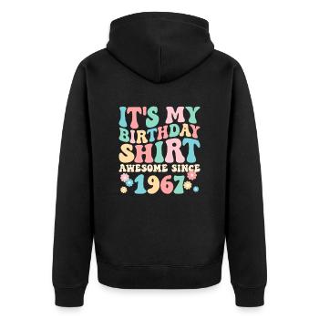 Birthday birthday shirt especially since 1967 - Unisex Premium Organic Zip Hoodie - black - Back - Nico (187cm)
