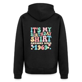 Birthday birthday shirt especially since 1969 - Unisex Premium Organic Zip Hoodie - black - Back - Nico (187cm)