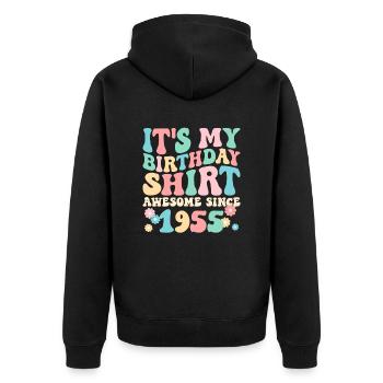 Birthday birthday shirt especially since 1955 - Unisex Premium Organic Zip Hoodie - black - Back - Nico (187cm)