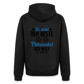 This is what the best godfather in the world looks like - Unisex Premium Organic Zip Hoodie - black - Back - Nico (187cm)