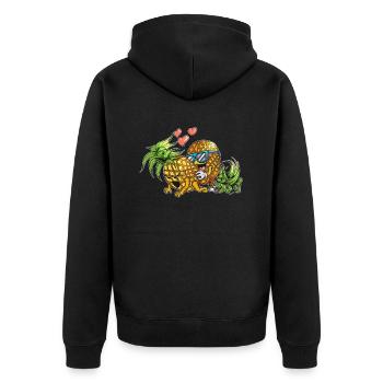 pizza restauration rapide plats d’amour pizza ananas - Veste à capuche bio Premium Unisexe - noir - Dos - Nico (187cm)