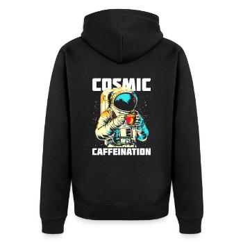 Café Astronaute Caféine Pop Art - Veste à capuche bio Premium Unisexe - noir - Dos - Nico (187cm)