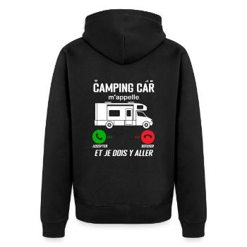 Camping-Car M'Appelle ! Je Dois Y Aller - Veste à capuche bio Premium Unisexe - noir - Dos - Nico (187cm)
